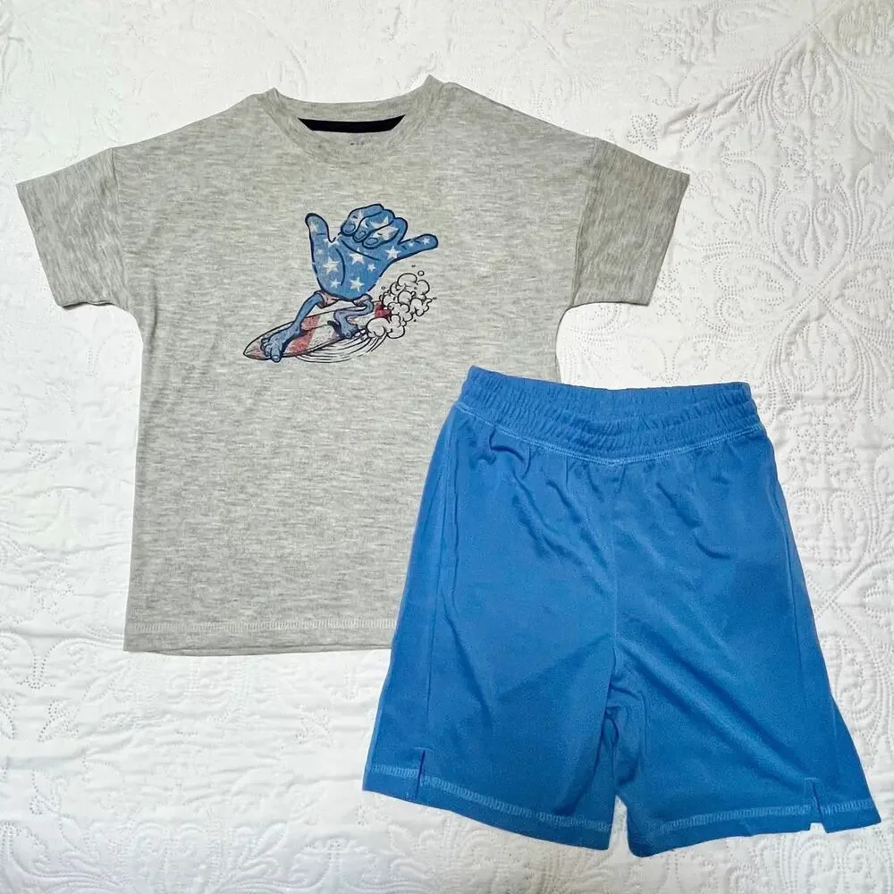NWT Gap Patriotic Surfer Hang 10 PJ Set Size 6